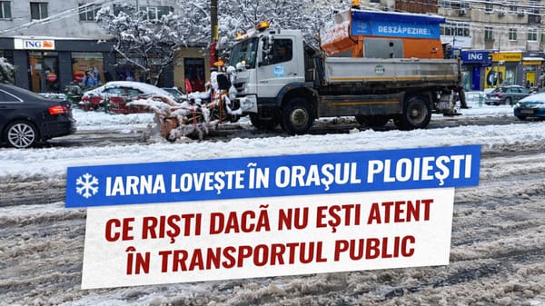 Iarna lovește în orașul Ploiești: Ce riști dacă nu ești atent în transportul public